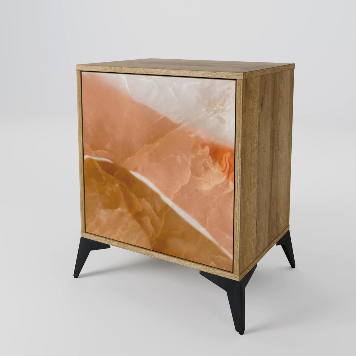 SIDEBOARD SANDHILLS SPLENDOUR, Eichefarben, 57,5x42x57,5 cm, Ohne Füße - Eichefarben/Multicolor, Holzwerkstoff (57.5/57.5/42cm) - SpaceRebels