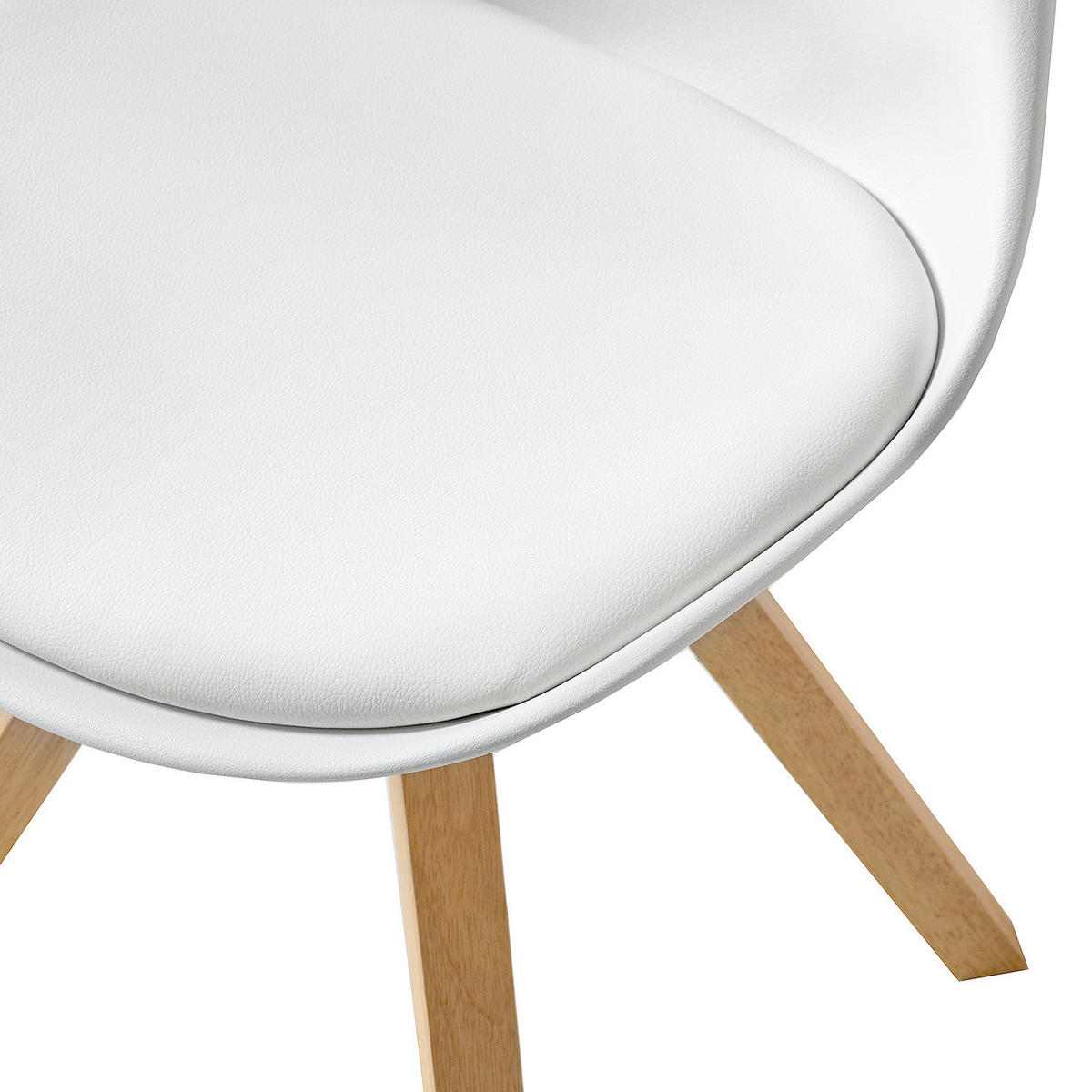 ESSZIMMERSTUHL - Braun/Weiß, Holz/Kunststoff (49/85/55cm) - home24