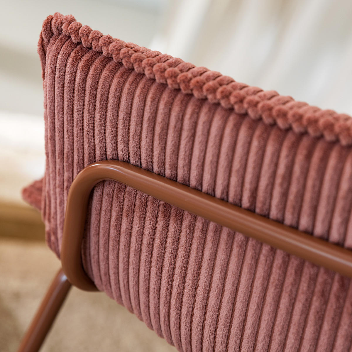 ARMLEHNENSTUHL - Mauve, Textil/Metall (63/81/64cm) - home24