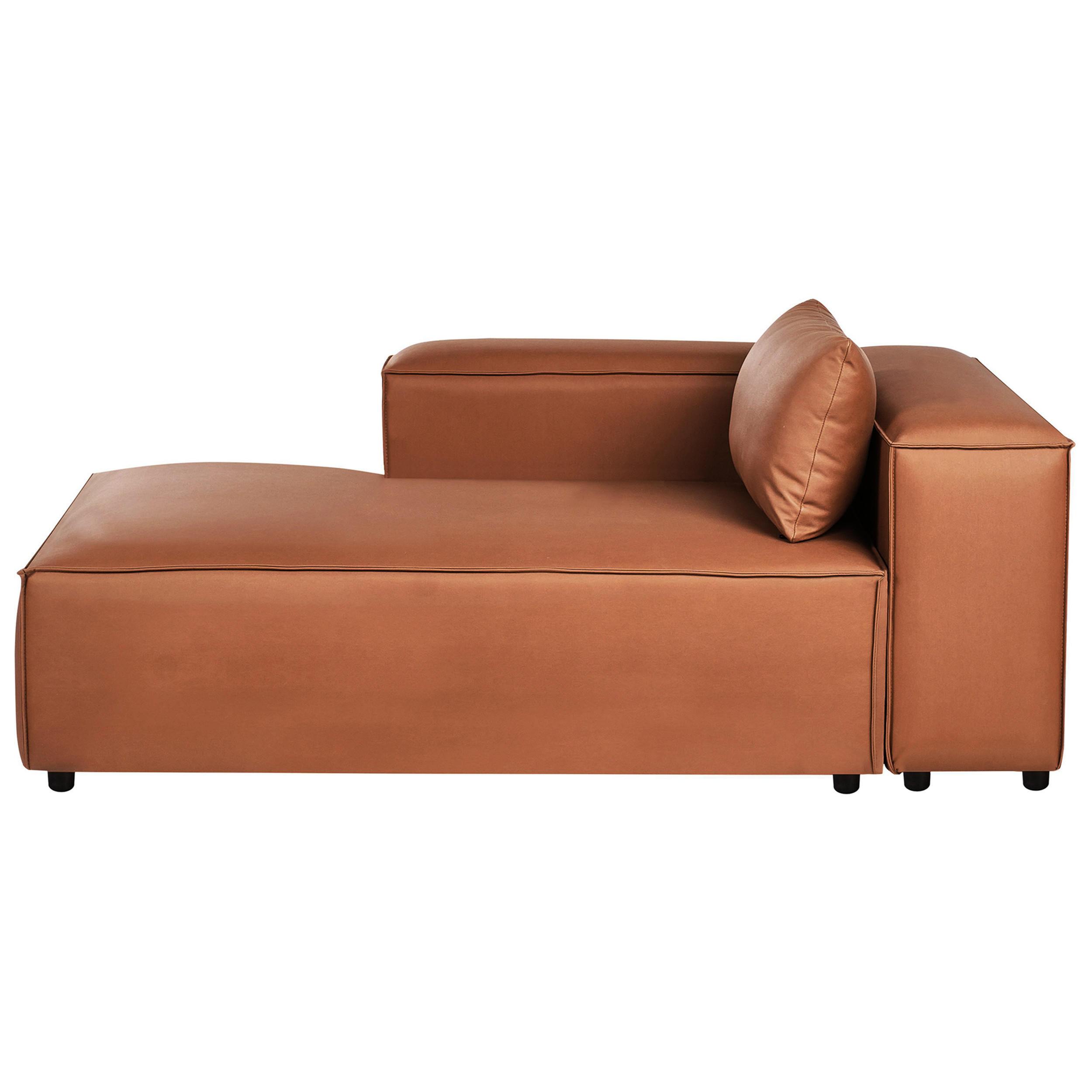 CHAISELONGUE-RECHTSSEITIGE Stoff Goldbraun Brande - Goldfarben, Textil (121/70/184cm) - Beliani