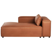 CHAISELONGUE-RECHTSSEITIGE Stoff Goldbraun Brande - Goldfarben, Textil (121/70/184cm) - Beliani