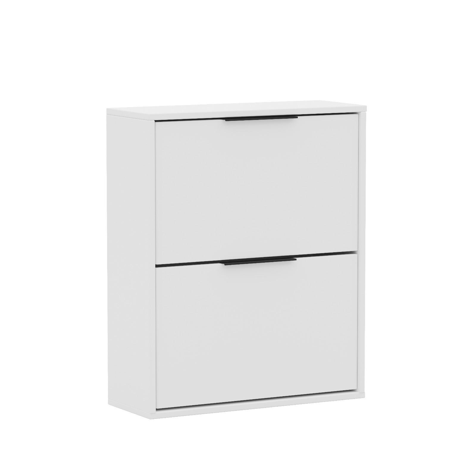 SCHUHSCHRANK Nilo Beige, zweitürige Schrank, Universal - Beige/Schwarz, Holzwerkstoff (60/88/30cm) - Bettso