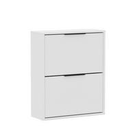 SCHUHSCHRANK Nilo Beige, zweitürige Schrank, Universal - Beige/Schwarz, Holzwerkstoff (60/88/30cm) - Bettso