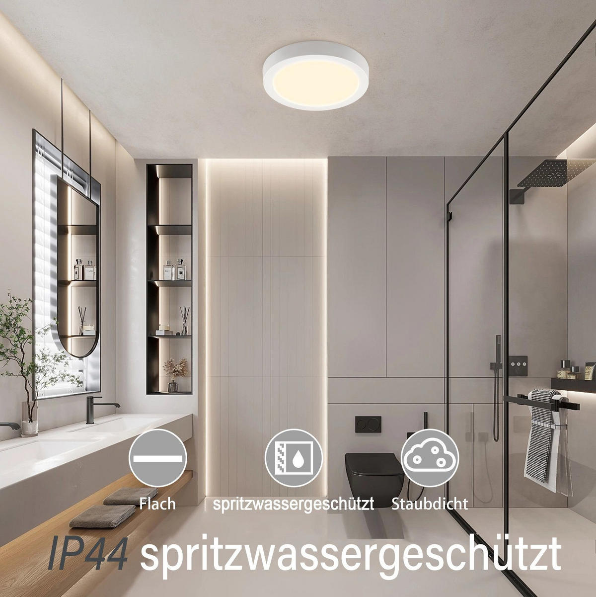 LED-DECKENLEUCHTE Regenkreis 23/23/3.2 cm - Weiß, Kunststoff (23/23/3.2cm) - Nettlife