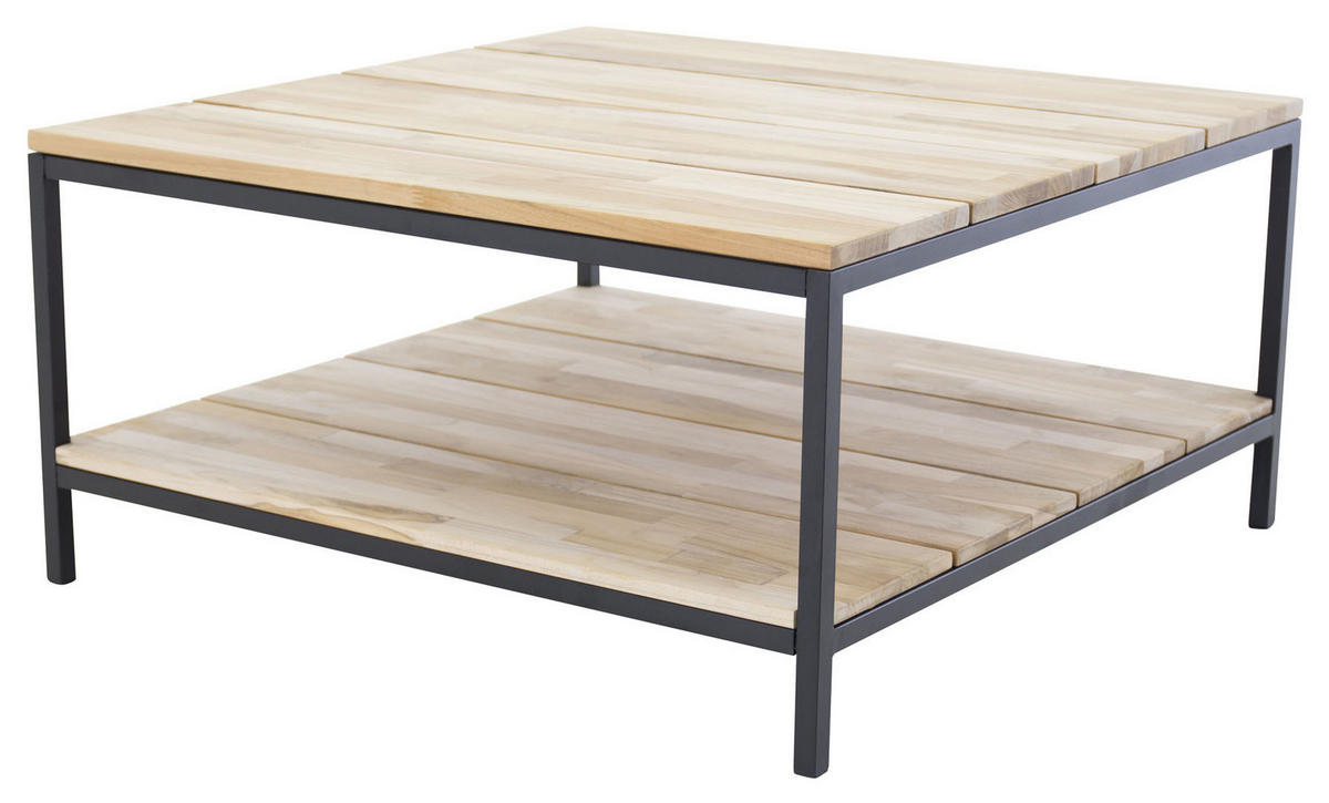 COUCHTISCH mit Ablage 80x80 cm - Teakfarben, Holzwerkstoff (80/80/40cm) - ebuy24
