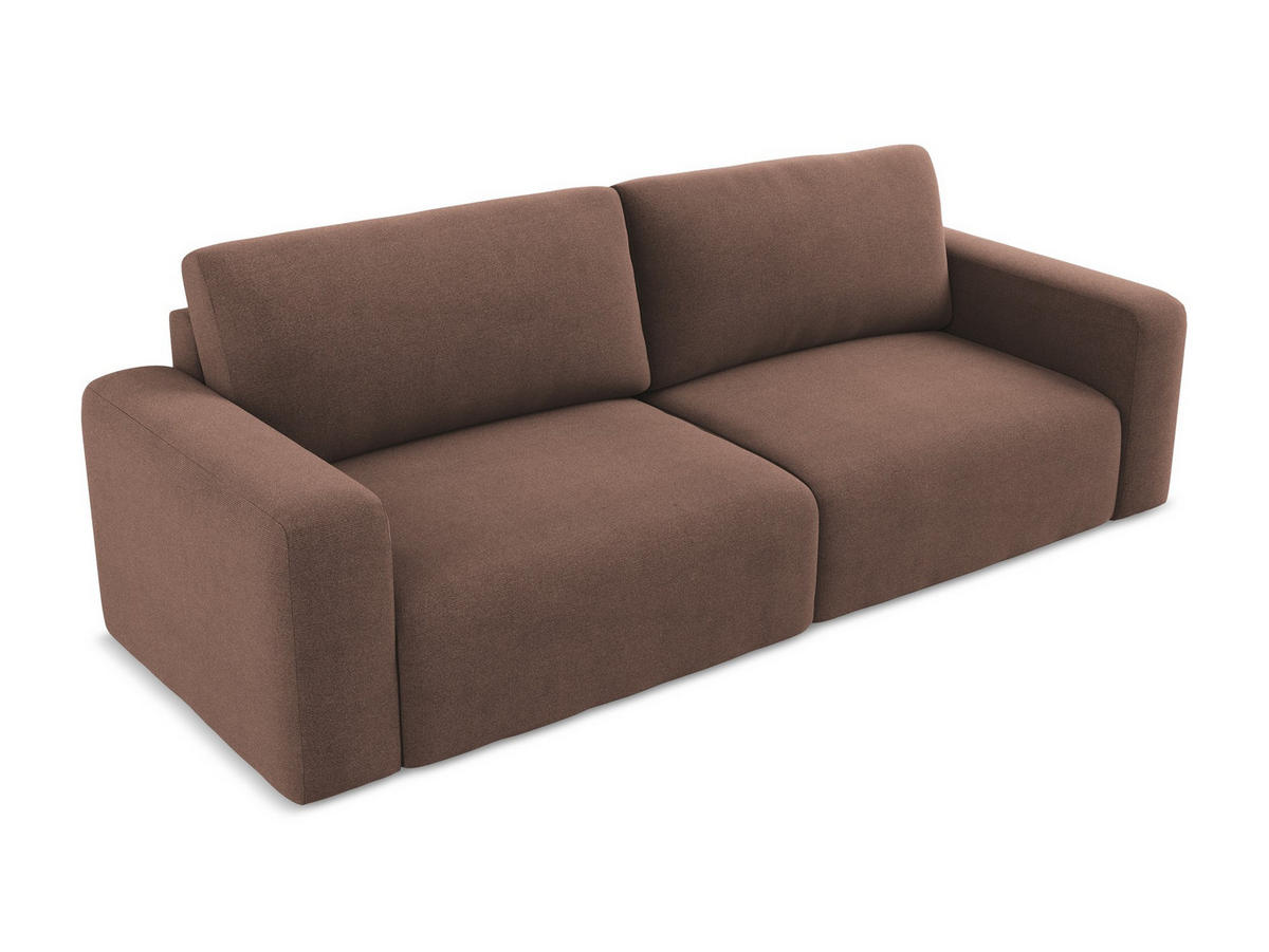 3-SITZER SOFA mit Schlaffunktion Strukturstoff Stoff Pink - Pink/Hellrosa, Kunststoff/Textil (244/79/102cm) - Makamii
