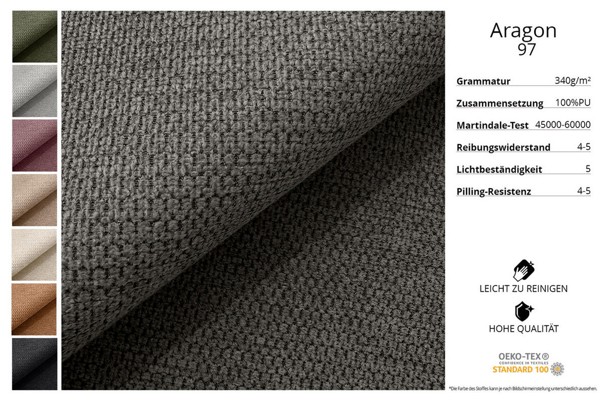 ECKSOFA mit Schlaffunktion und Bettkasten LIRA-L - 264x172x89 Grau - Grau, Holzwerkstoff/Textil (172/264cm) - ALTDECOR