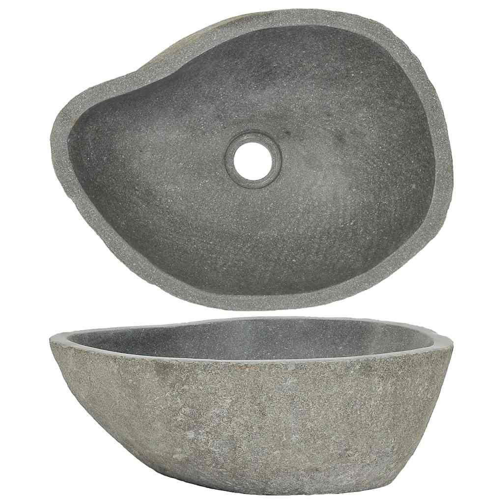WASCHBECKEN Flussstein Oval (37-46)/(29-36) Cm - Taupe, Stein (36/15/46cm) - vidaXL