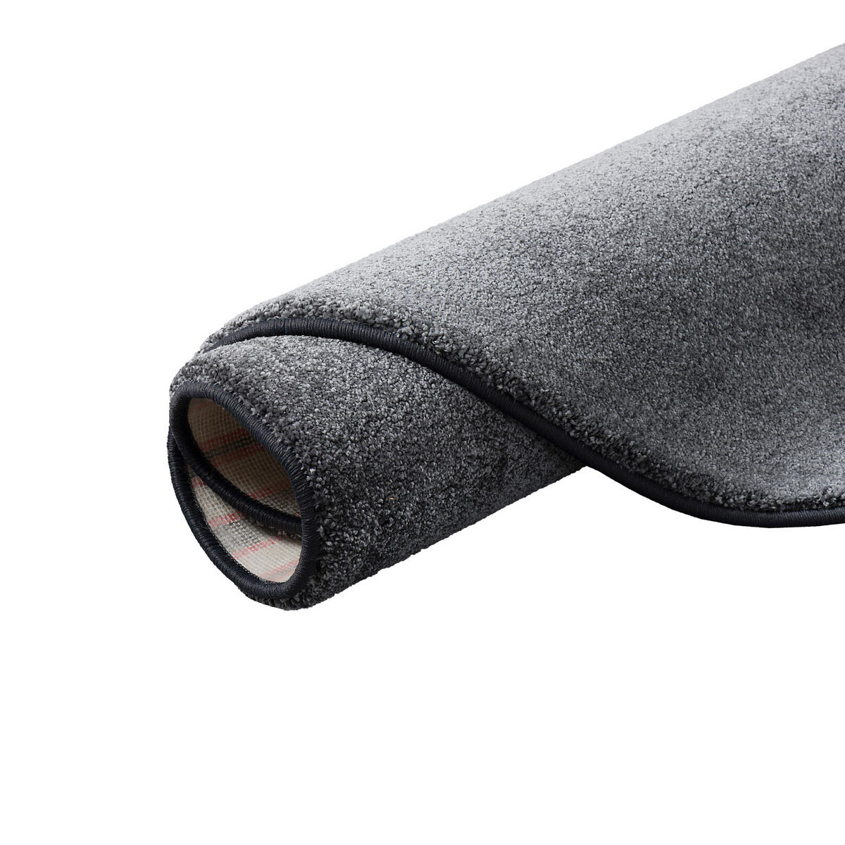HOCHFLOR LUXUS VELOURS TEPPICH TOUCH RUND - Anthrazit, Textil (100/100cm) - Snapstyle