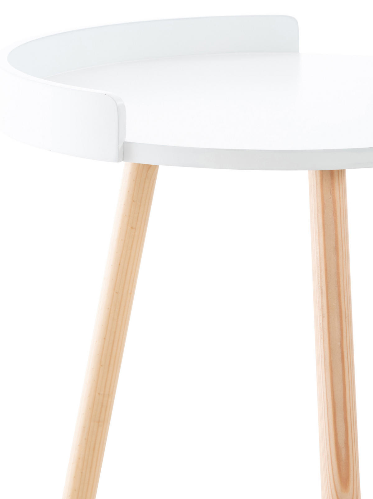 BEISTELLTISCH rund Holz weiß - Eukalyptusholzfarben/Weiß, Holz (45/45/54cm) - CLP