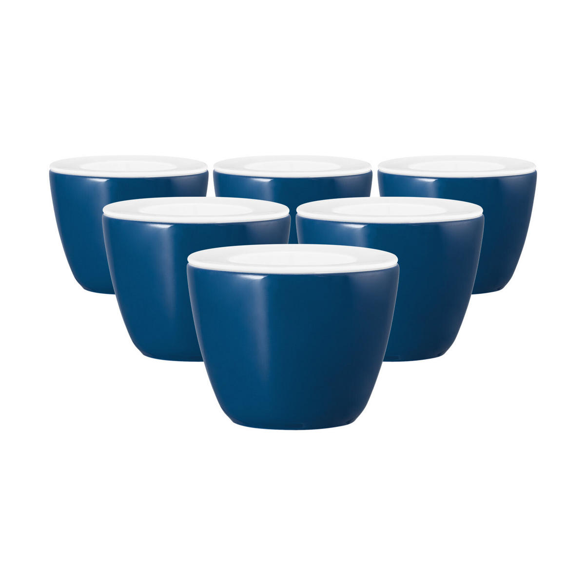 SNACK AND EGG Life Fashion Classic Blue ø 6,8 cm 6er Set - Blau, Keramik (6.8/5.5/6.8cm) - Seltmann Weiden