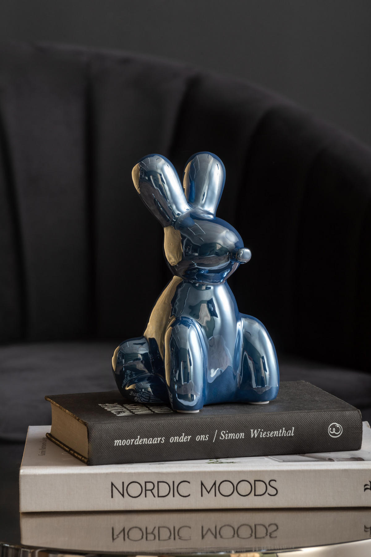 SKULPTUR Balloon Bunny 10/9/15 cm - Blau, Keramik (9/15/10cm) - Present Time