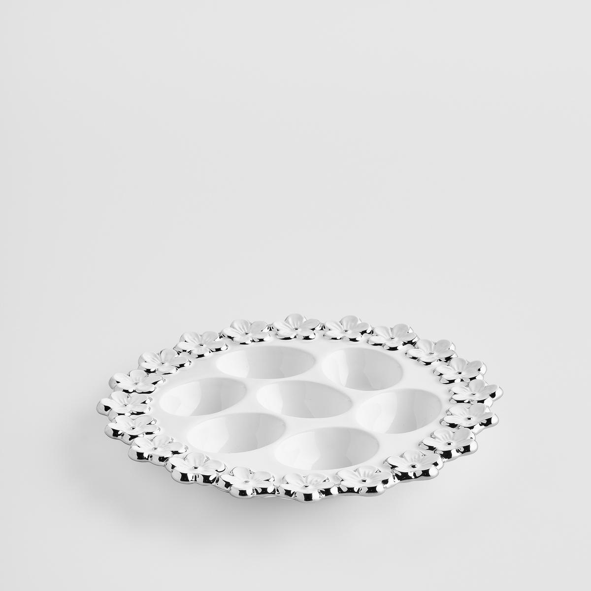 EIERPLATTE Flosales - Weiß, Stein (23/3/23cm) - home&you