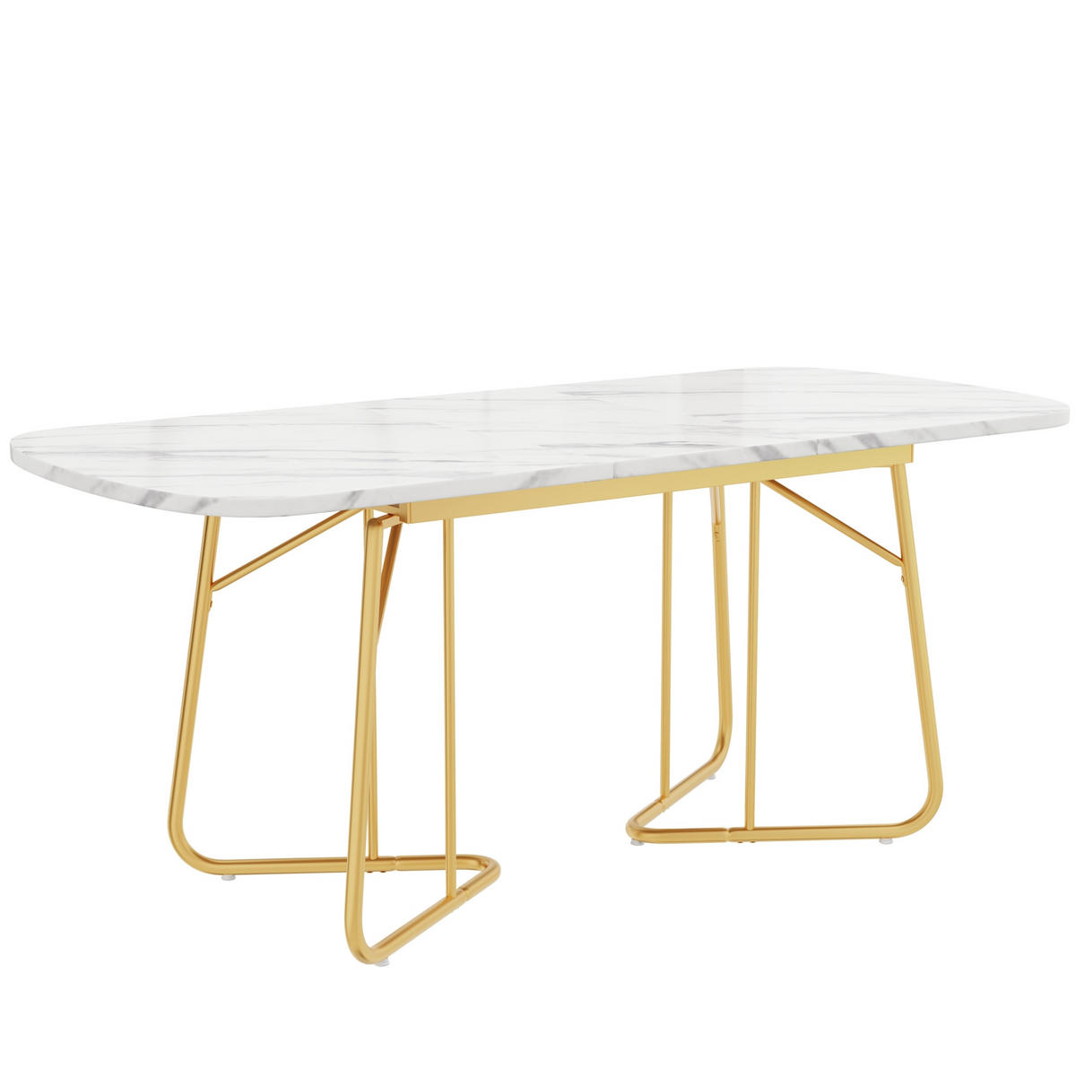 JEDÁLENSKÝ stôl 140/180/80 cm, MDF s mramorovým dekorom, biely, rozkladací - bridlicová, kompozitné drevo (180/80/75cm) - BEAOK