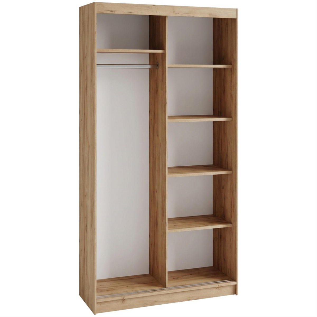 SCHWEBETÜRENSCHRANK Donatello 100/205/60 2-türig eiche Artisan mit Spiegel - Eiche Artisan, Holzwerkstoff (100/205/60cm) - Beautysofa