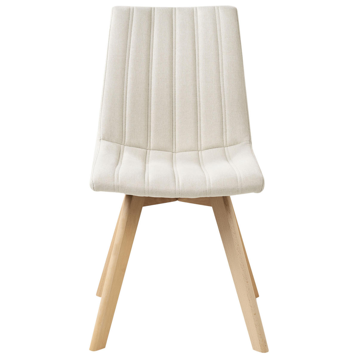 ESSZIMMERSTUHL 2er-Set Stoff Cremeweiß Calgary - Weiß, Textil (48/86/56cm) - Beliani