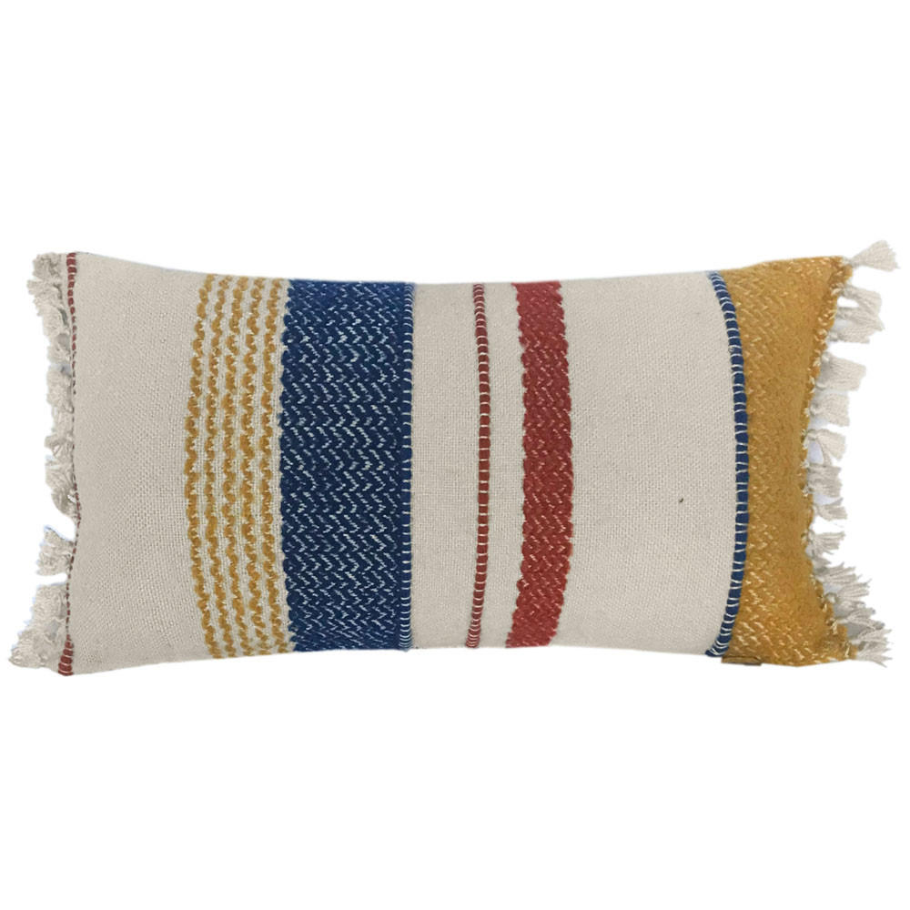 DEKOKISSEN Wunder Bouclé mehrfarbig 37x70 - Multicolor/Dunkelblau, Textil (70/37/12cm) - Malagoon