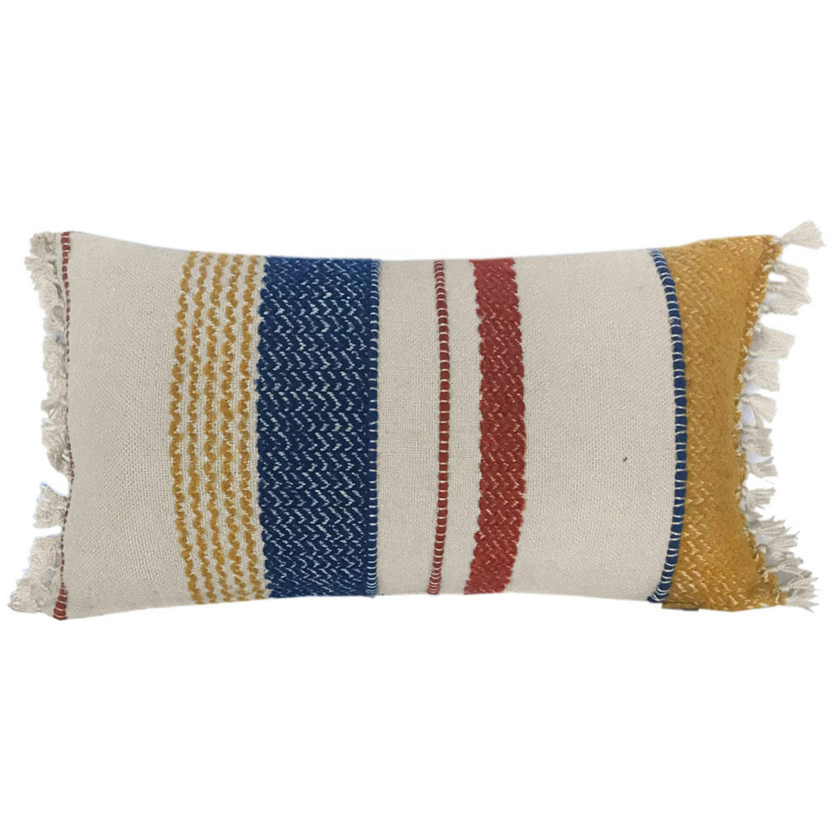DEKOKISSEN Wunder Bouclé mehrfarbig 37x70 - Multicolor/Dunkelblau, Textil (70/37/12cm) - Malagoon