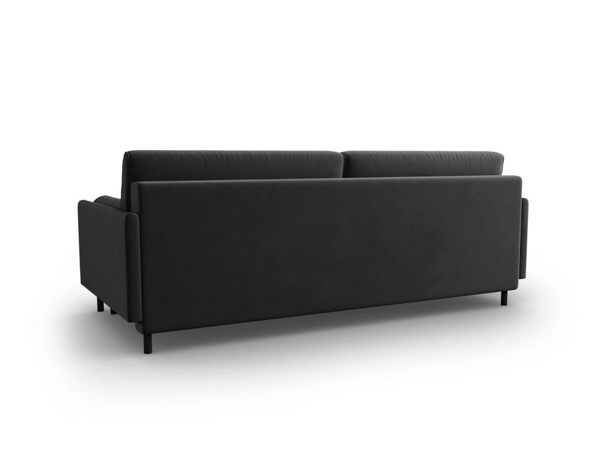AUSKLAPPBARES-SOFA mit Bettkasten Scott aus Samt grau 3 Sitzplätze - Grau, Textil (97/87/212cm) - Micadoni