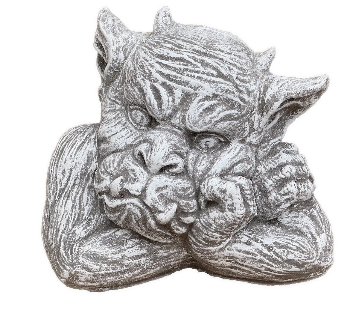 STEINFIGUR Gargoyle Roberto frostfest - Grau, Stein (22/20/16cm) - stoneandstyle