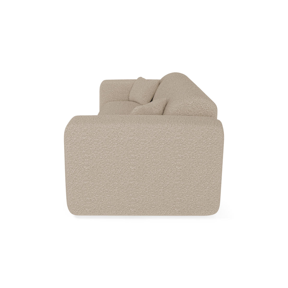 SCHLAFSOFA GERADE Bouclé-Stoff Taupe 214cm - Taupe, Textil (214/73/95cm) - Sia Home