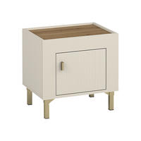 NACHTTISCH Mossa MO11 - Kaschmir/Goldfarben, Holzwerkstoff/Kunststoff (48/45/36cm) - MIRJAN24