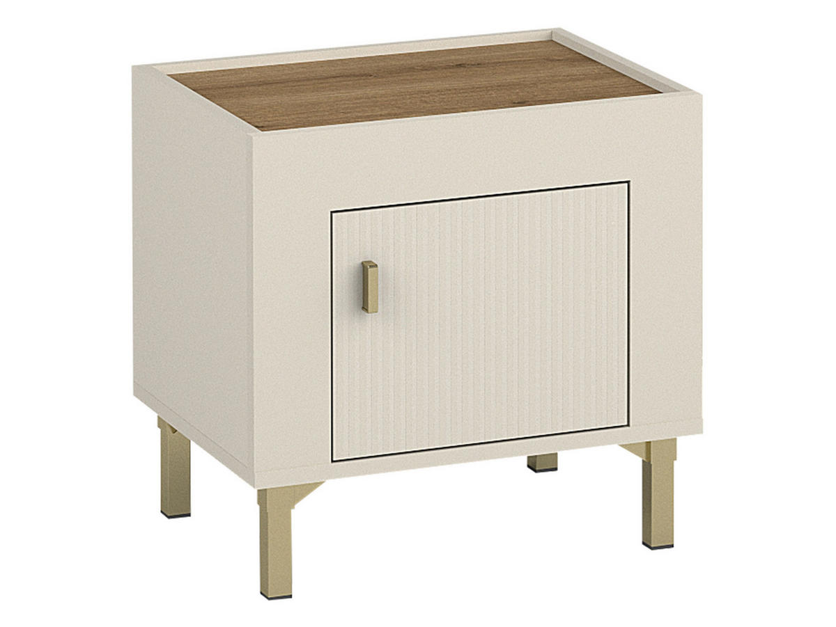 NACHTTISCH Mossa MO11 - Kaschmir/Goldfarben, Holzwerkstoff/Kunststoff (48/45/36cm) - MIRJAN24