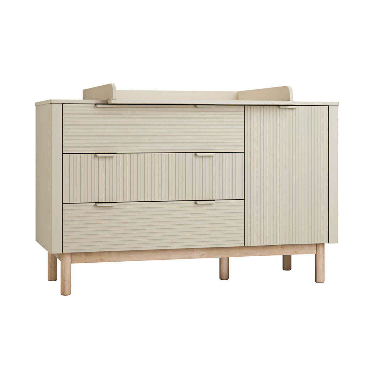 DĚTSKÁ KOMODA Miloo Šampaňské - béžová, kompozitní dřevo (144.5/90.5/52.5cm) - Petits-meubles