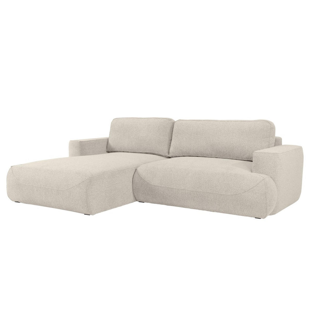 ECKSOFA LUNA mit Bettkasten und Schlaffunktion, Ecru - Ecru, Textil (195/271cm) - KS Home Concept
