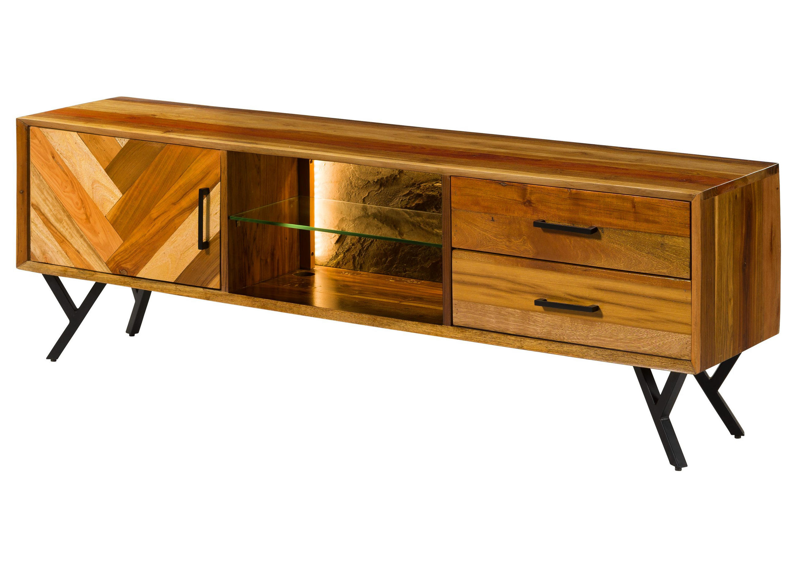 TV-BOARD Altholz 180x40x56 natur lackiert AVIGNON #100 - Naturfarben, Holz (180/56/40cm) - Massivmoebel24