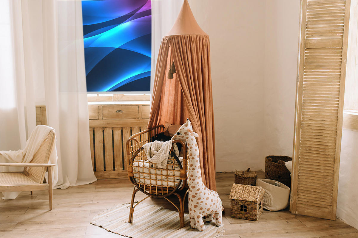 VNÚTORNÁ roleta - okenná roleta - roleta - 100x100 cm - Farebná animácia - modrá, plast (100/100/0.5cm) - TULUP