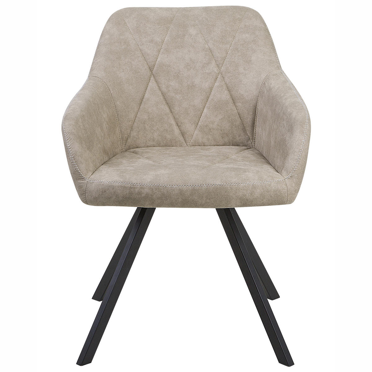 ÉTKEZŐSZÉK 2 darabos Szett Kárpit Bézs Monee - bézs, textil/fém (54/78/62cm) - Beliani
