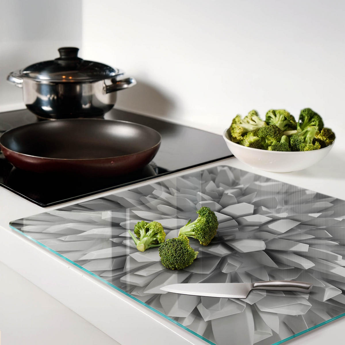 GLASPLATTE 60x52 cm 3D - Blau/Multicolor, Glas (60/0.4/52cm) - TULUP