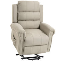 RELAXSESSEL Polyester, Metall Beige - Beige/Schwarz, Textil/Metall (87/108/87.5cm) - HOMCOM