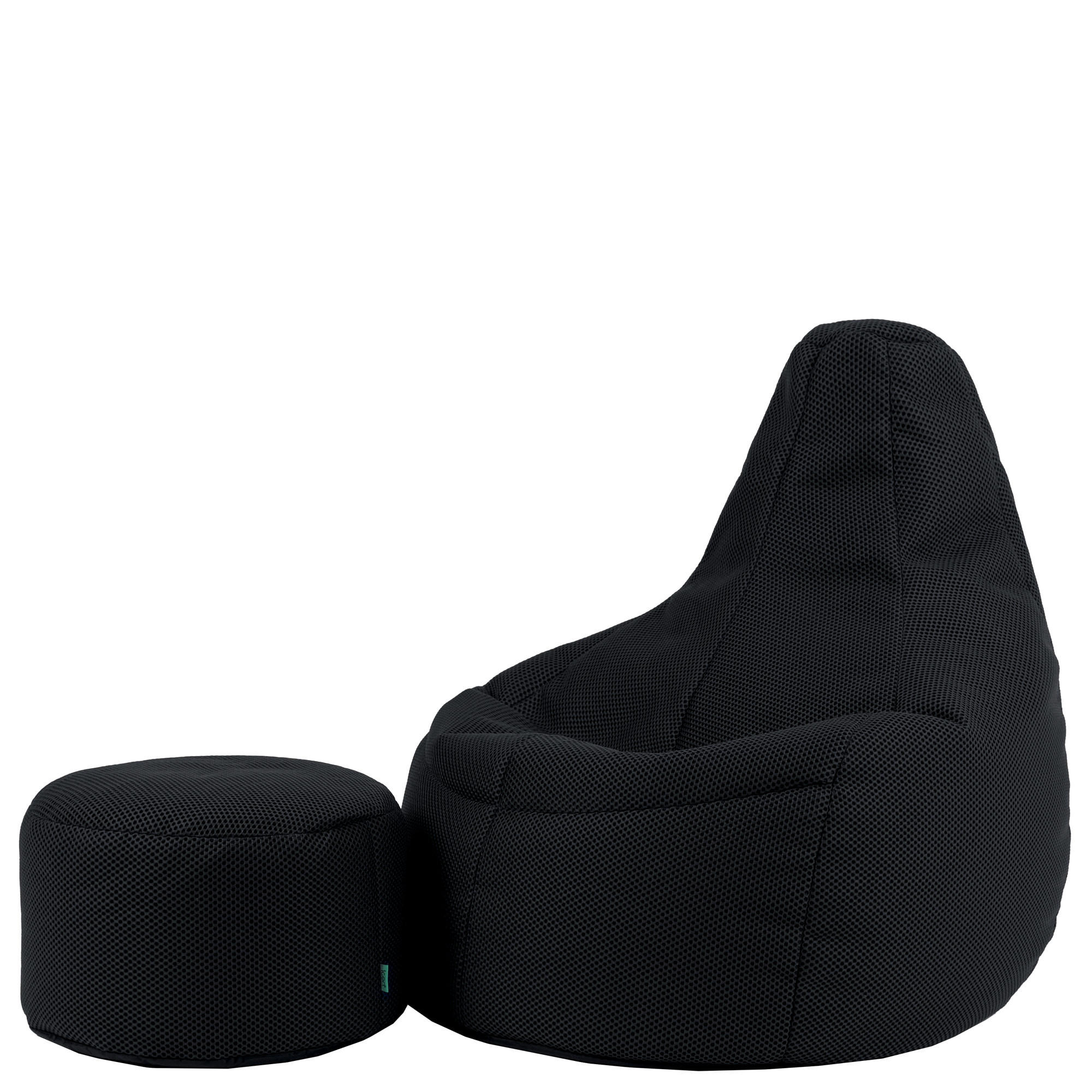 SITZSACK mit Hocker Dalton XXL Gaming - Schwarz, Textil (94/85/92cm) - icon