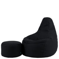 SITZSACK mit Hocker Dalton XXL Gaming - Schwarz, Textil (94/85/92cm) - icon