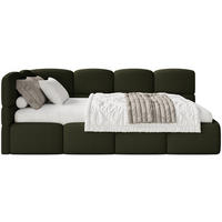 JUGENDBETT Cloudy Olivgrün 120 cm, Bouclé - Schwarz/Olivgrün, Kunststoff/Textil (120/200cm) - Selsey
