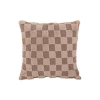 KISSEN Checker Braun 45/45/15 cm - Braun, Kunststoff/Textil (45/45cm) - Present Time