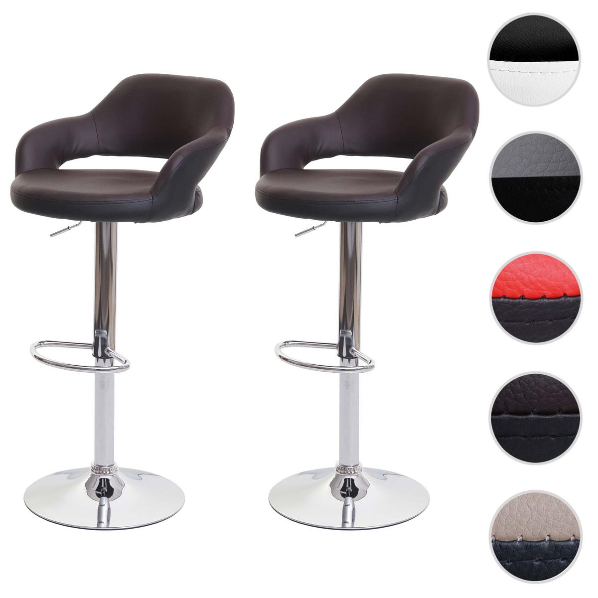 BARHOCKER Braun, Schwarz 2er-Set - Schwarz/Braun, Textil (51/105/55cm) - MCW