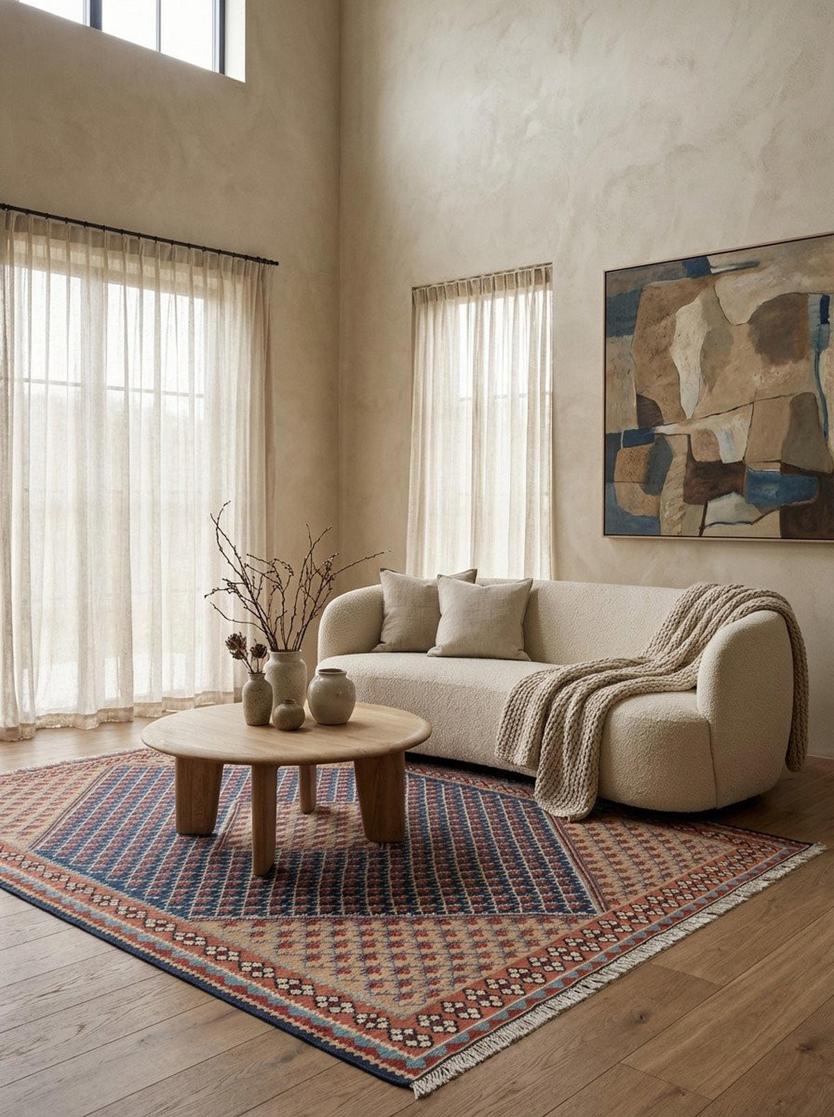 HANDWEBTEPPICH Kelim Senneh Blau 198/151 cm Schurwolle - Blau, Textil (151/198cm) - Looma