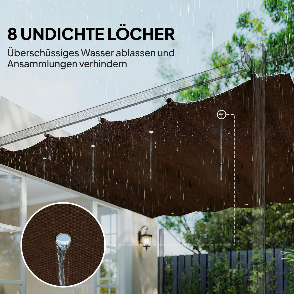 ERSATZDACH aus Polyester, Kaffee - Beige, Kunststoff (245/23/286cm) - Outsunny