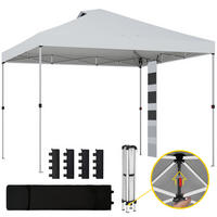 FALTPAVILLON, 3x3m, Aufbewahrungstaschen, Sandsäcke, Metall/Oxford-Gewebe, Weiß - Multicolor, Metall (293/272/293cm) - FORIOUS