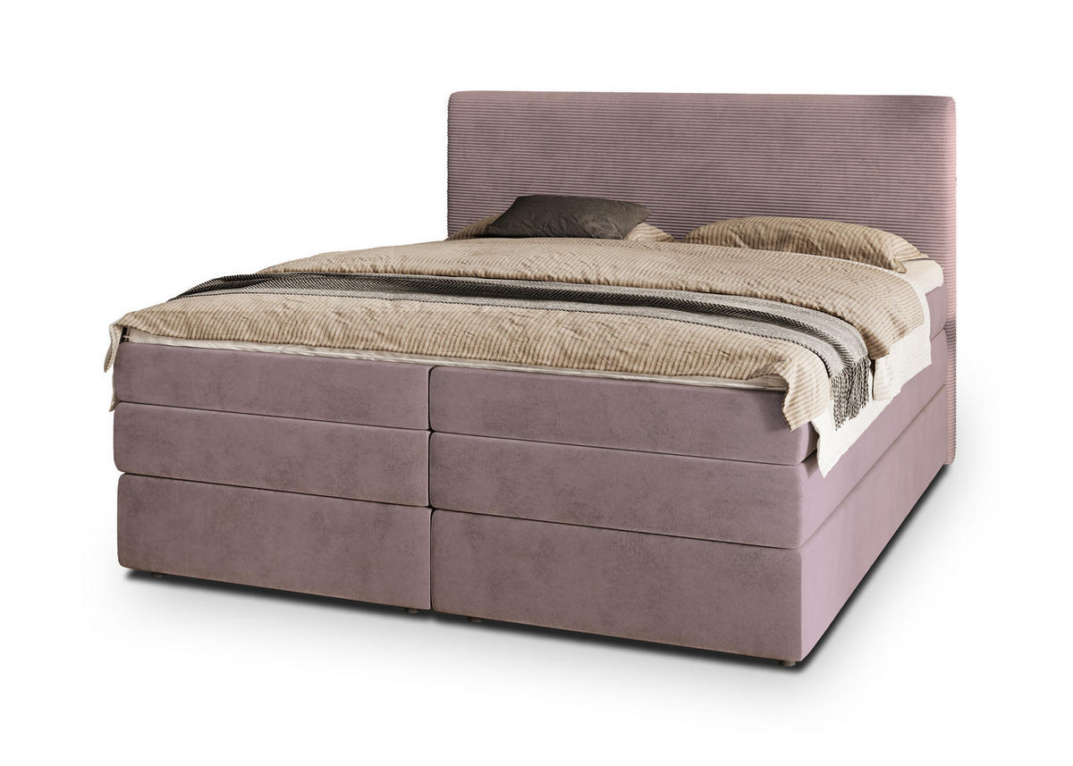 POSTEL BOXSPRING MATERN 180x200 cm, s matrací a úložným prostorem, starorůžová - starorůžová, kompozitní dřevo/textil (180/200cm) - MASSENO