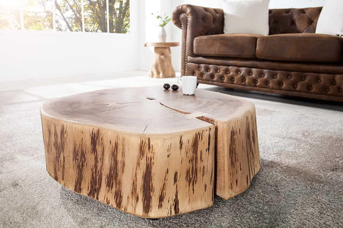COUCHTISCH GOA Akazie rund Natur 60cm - Braun, Holz (60/60/25cm) - riess-ambiente