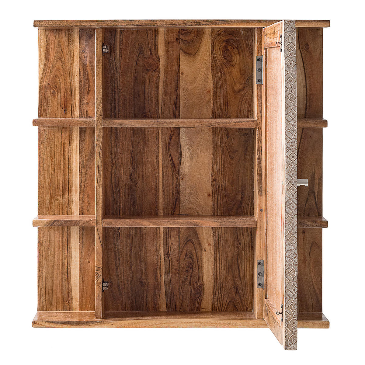 BADEZIMMERSET - 3-teilig - Akazie teilmassiv - Ecru / Akazie - Akaziefarben, Holz/Holzwerkstoff (130/180/30cm) - home24