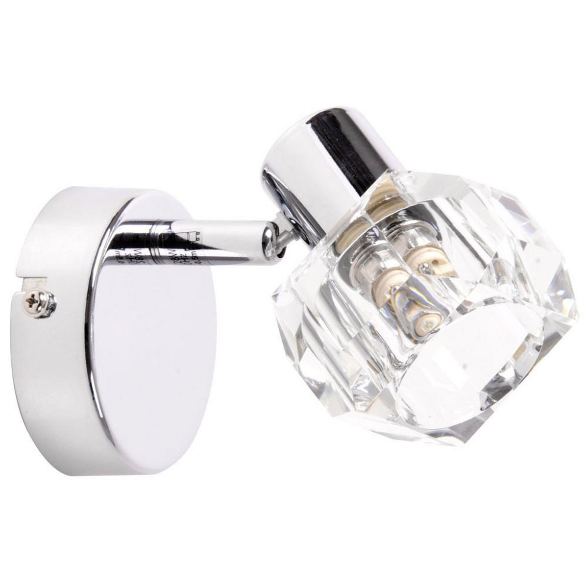 LED WANDLEUCHTE Sarentino Silber Metall Glas - Silberfarben, Glas (8/11.5/9.5cm)