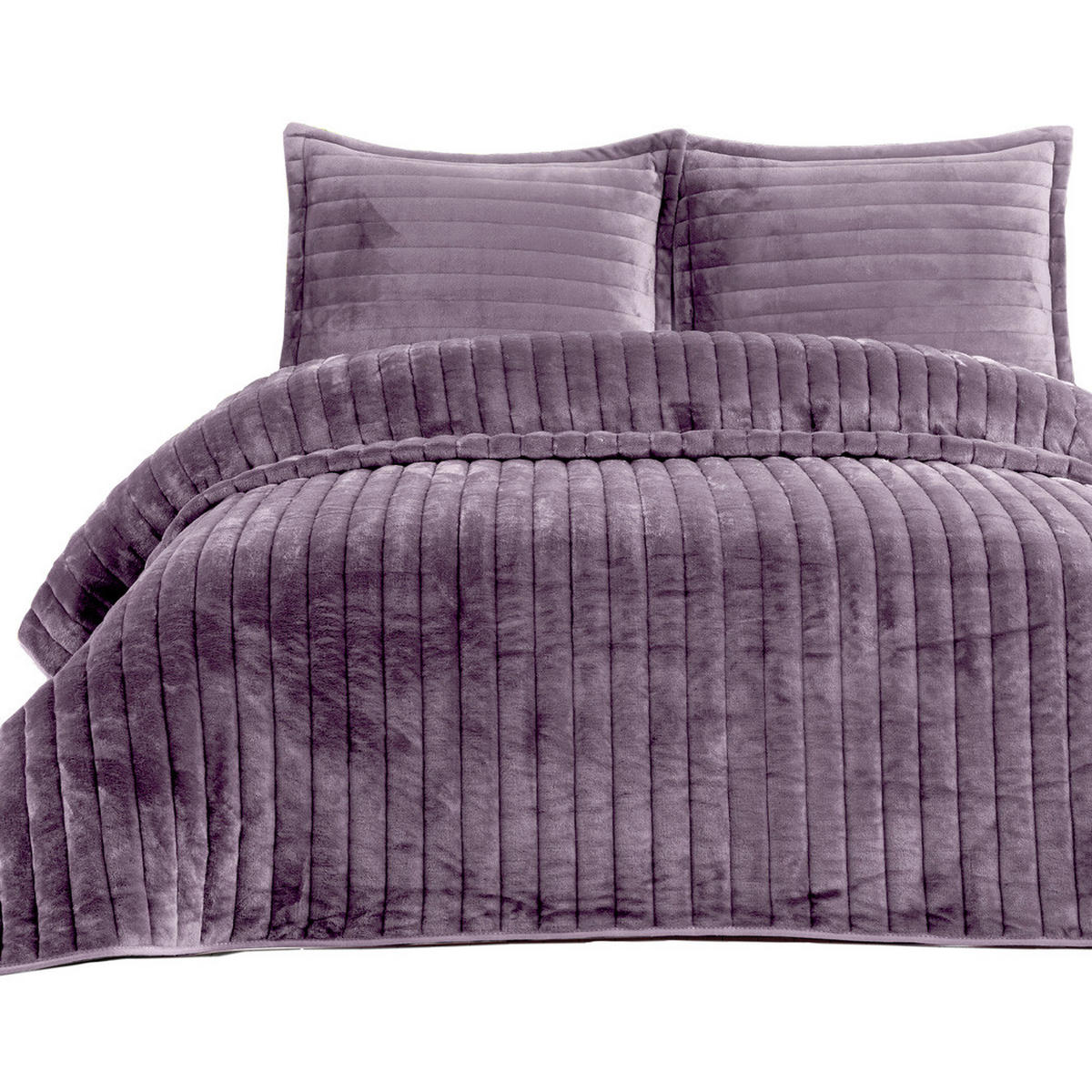 TAGESDECKE 230/260 cm Set 3-teilig mit Kissenbezügen #01 Lila - Lila, Textil (230/260cm) - ROLFNERS