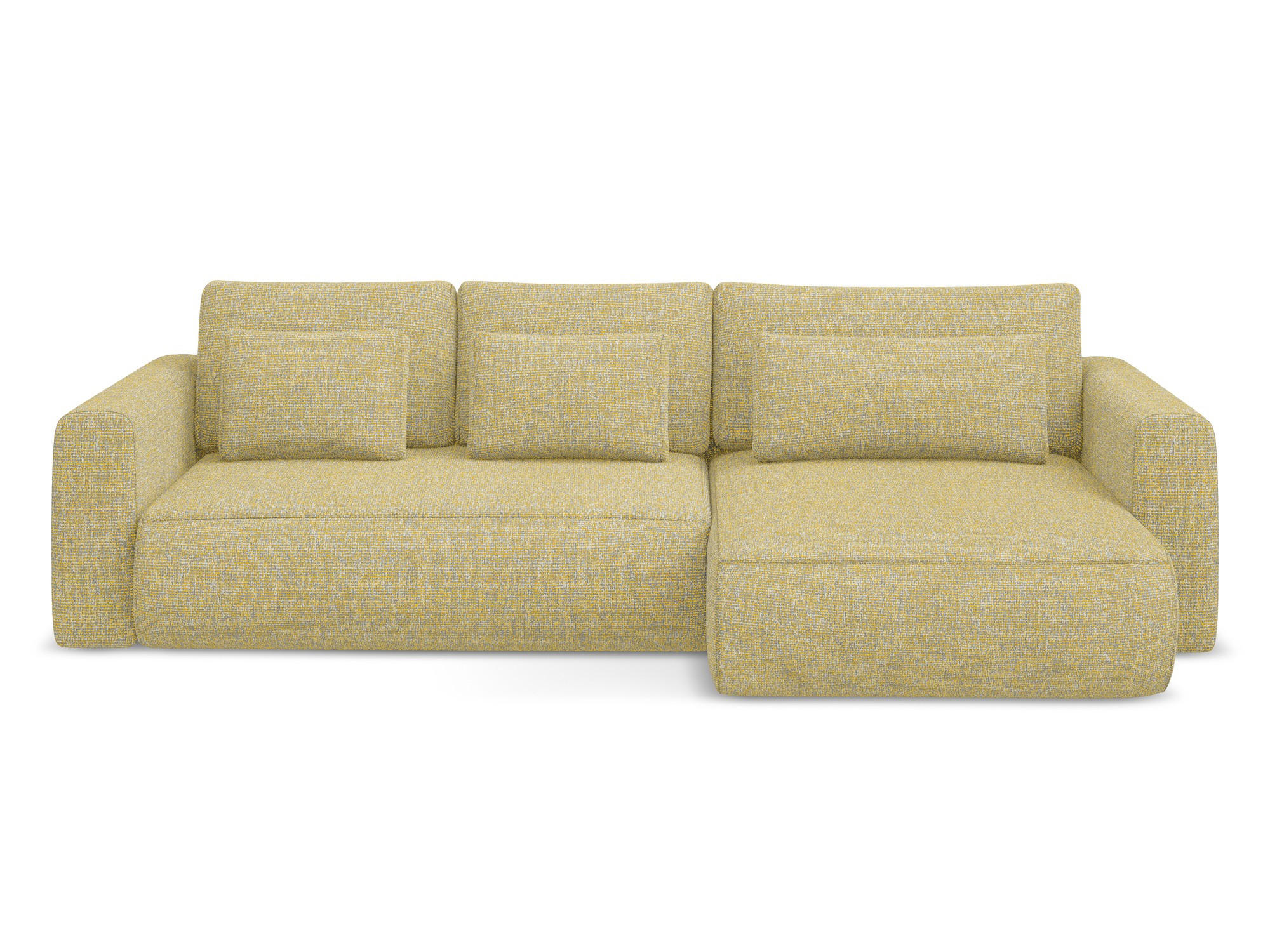 ECKSOFA mit Schlaffunktion Strukturstoff Stoff Gelb - Currygelb/Gelb, Kunststoff/Textil (278/149cm) - Makamii