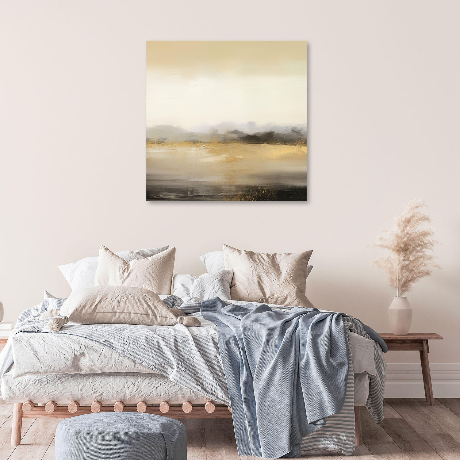 LEINWANDBILD Abstrakte Textur Loft Beige 40x40cm - Beige, Textil (40/40cm) - Feeby