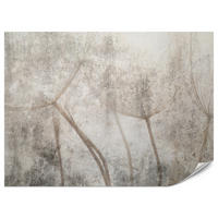 FOTOTAPETE für Wohnzimmer Zarter Skizze Löwenzahn Grauer Beton Minimalistisch 500x350 - Beige/Braun, Papier (500/350cm) - Muralo